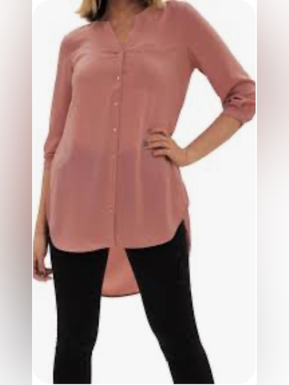 🇨🇦 DR2  High-Low Button Down Tunic Top